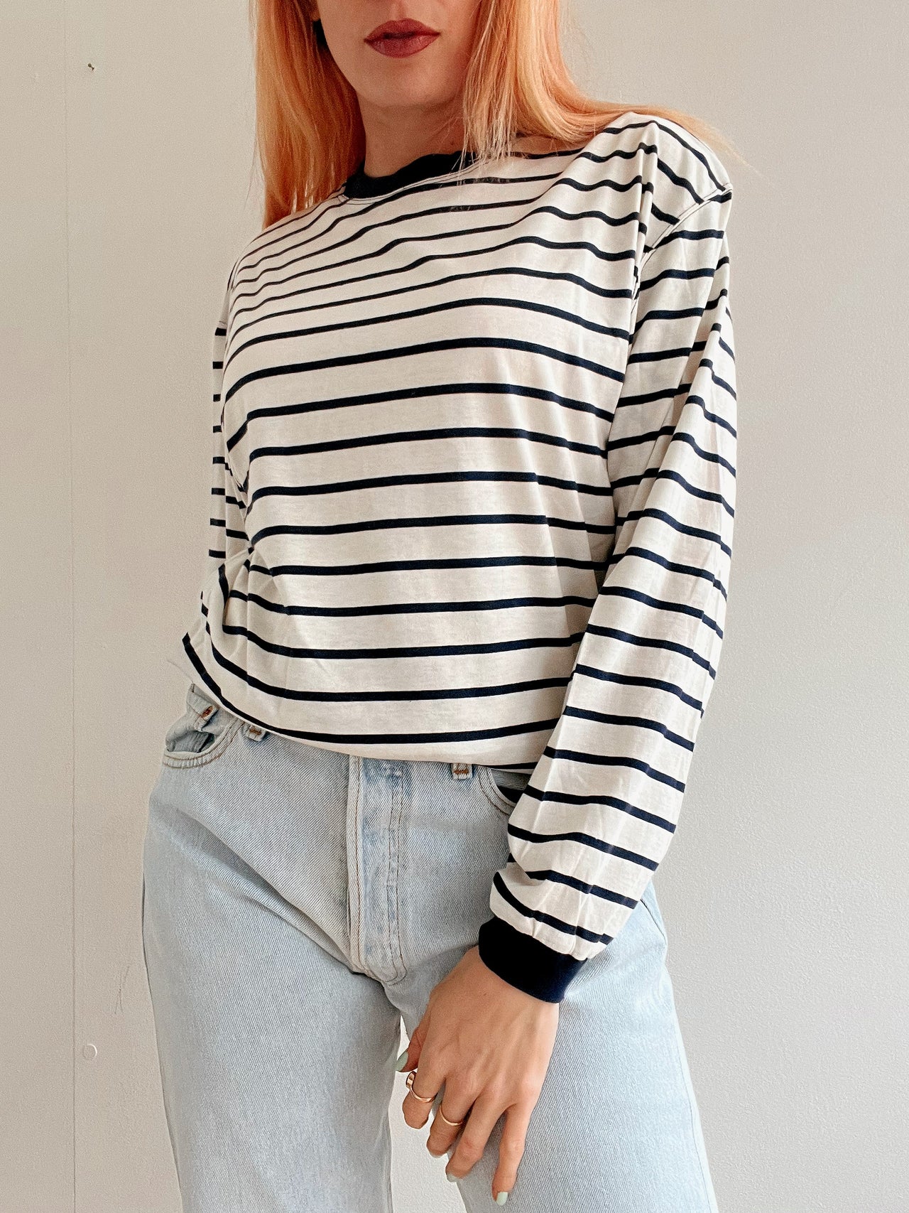 Pull basic marinière blanc et bleu M