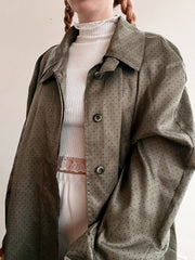 Trench coat vintage khaki très fin à pois M