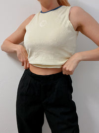 Vintage hellgelbes Nike Samt Top S