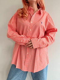 Chemise vintage Ralph Lauren à carreaux orange L