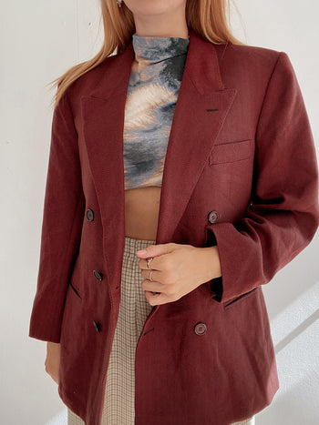 Veste Blazer vintage bordeaux L