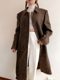 Vintage brauner Wollmantel XL