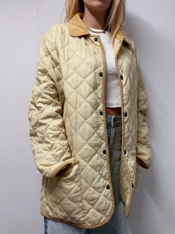 Veste vintage matelassé beige/jaune L