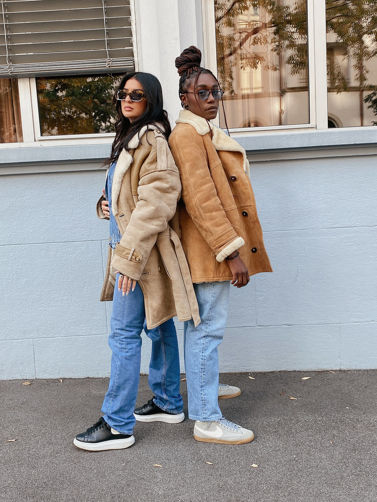 Manteau camel mouton retourné