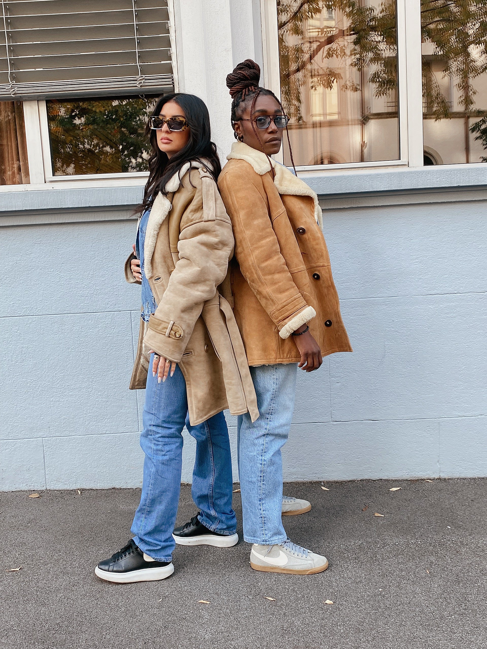 Manteau camel mouton retourné