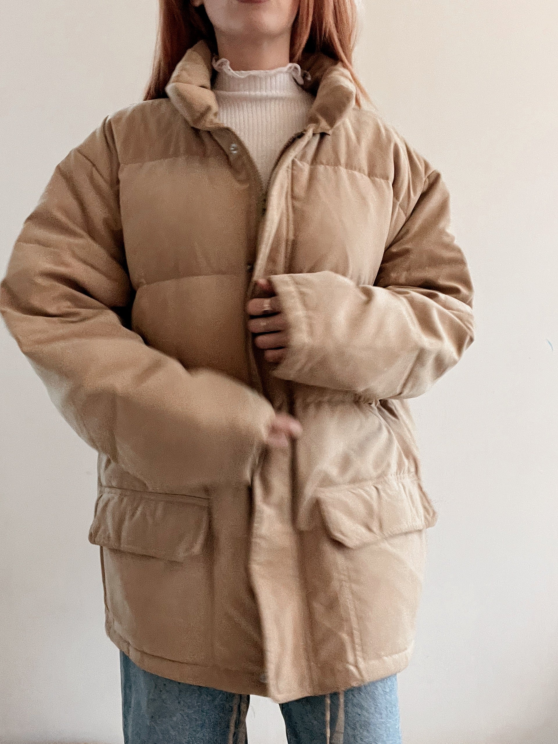 Doudoune vintage beige plume d’oie XL