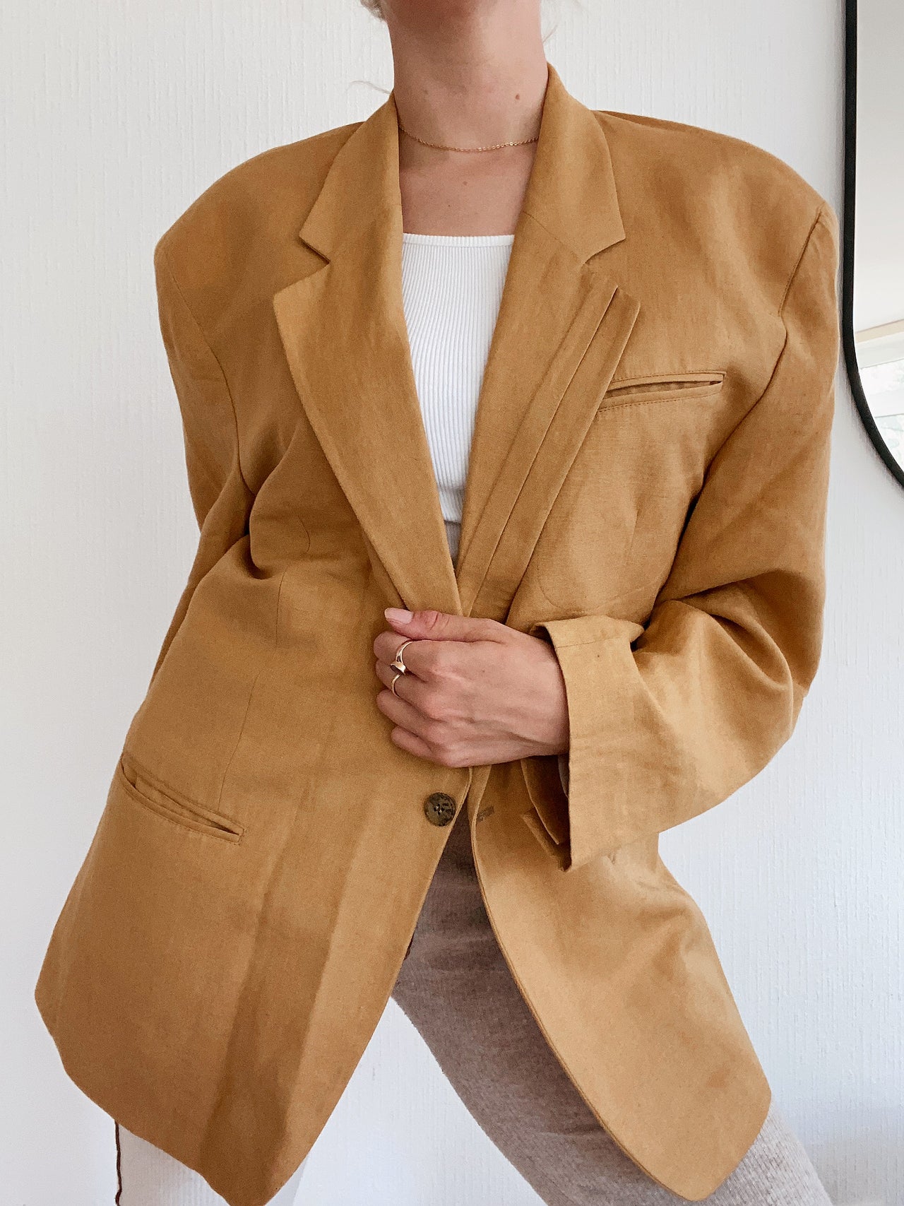 Veste Blazer oversize beige/moutarde M/L