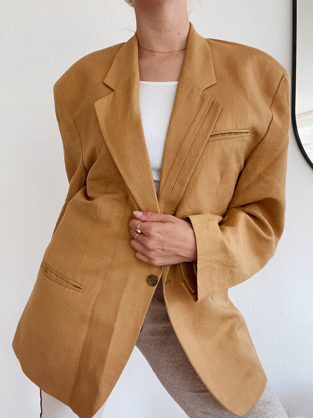 Oversized beige/mustard blazer jacket M/L