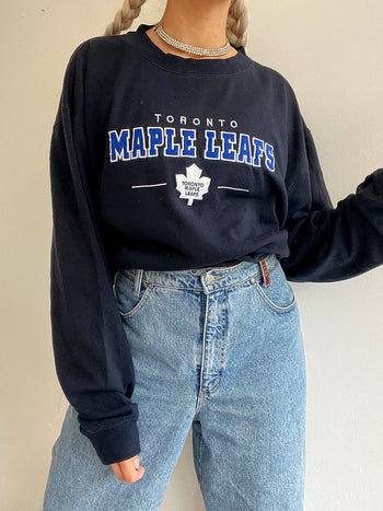 Pull vintage USA bleu foncé NHL  XL