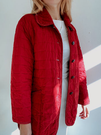 Veste vintage matelassée rouge M