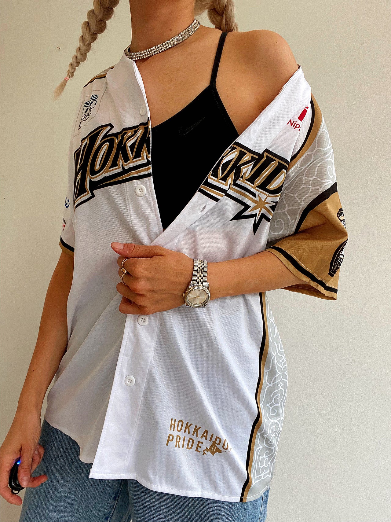 Maillot de baseball blanc Hokkaido