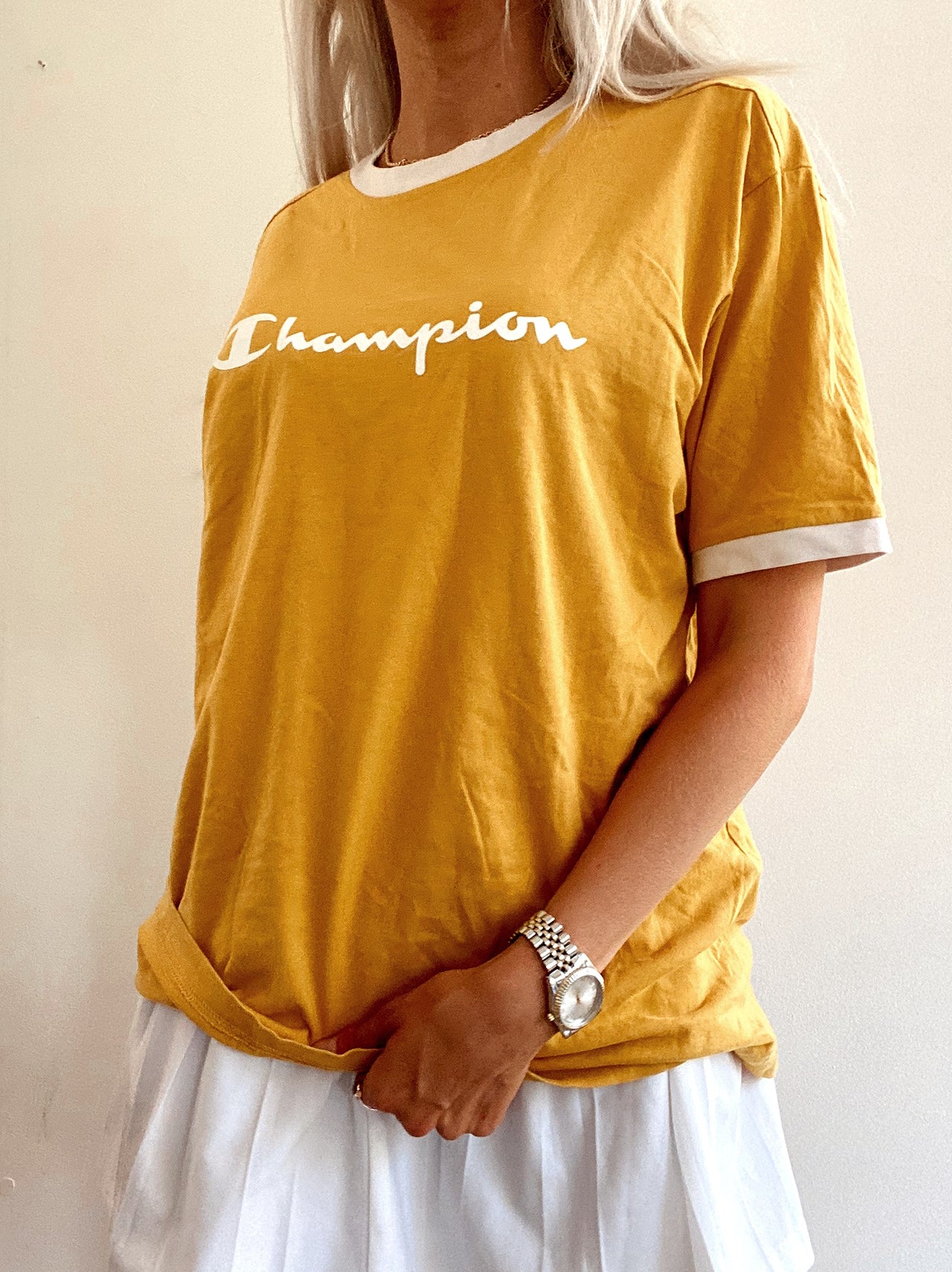 Champion gelbes XL-T-Shirt