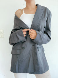 Oversized dark gray blazer jacket L