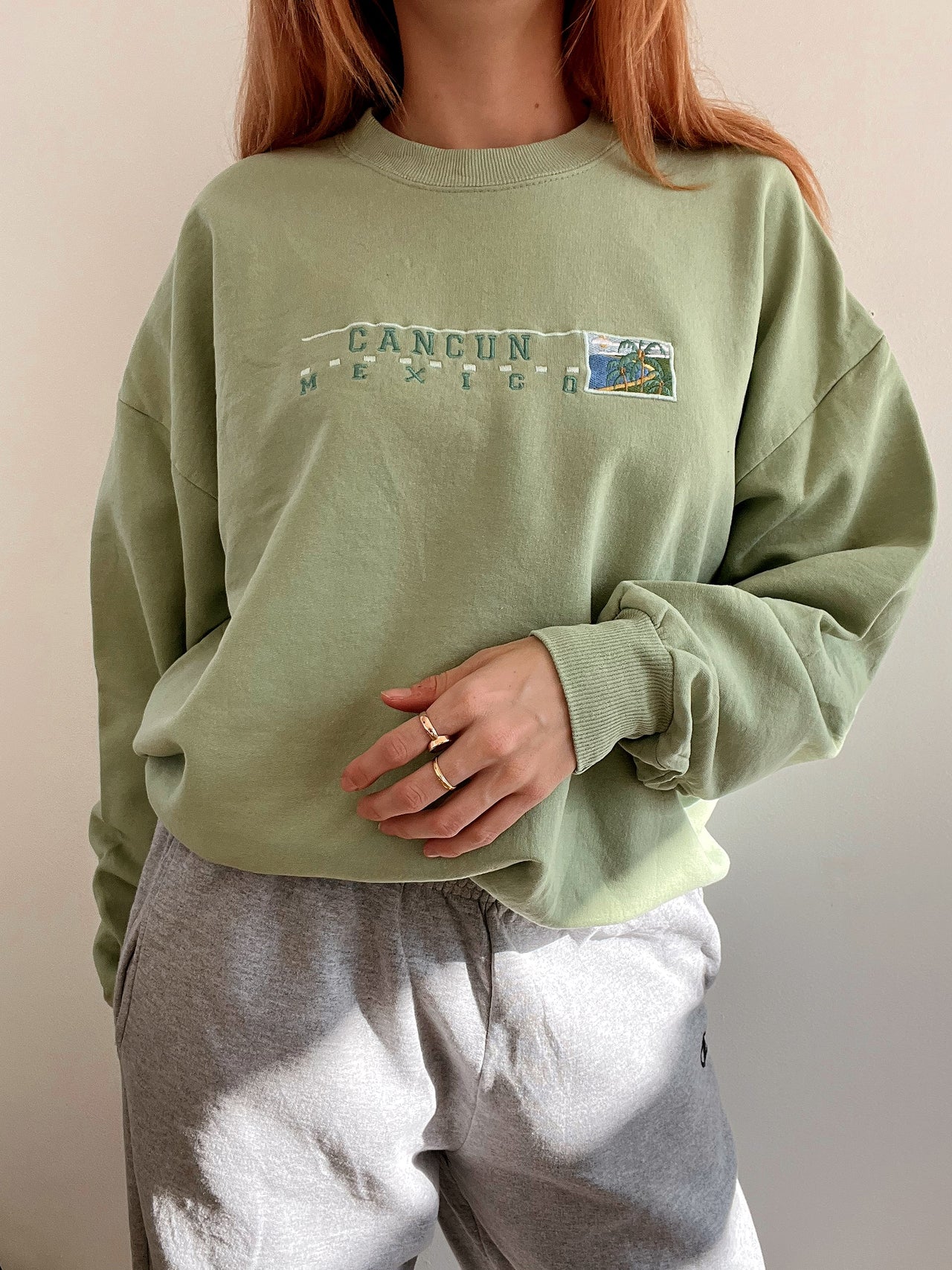 Pull vintage Cancun vert XL