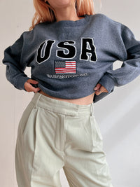 White and blue jacket with orange collar Adidas XL