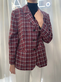 Veste Blazer vintage texturé rouge/blanc/bleu S/M