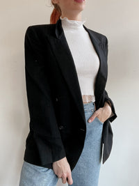 Veste blazer vintage noire lignée M