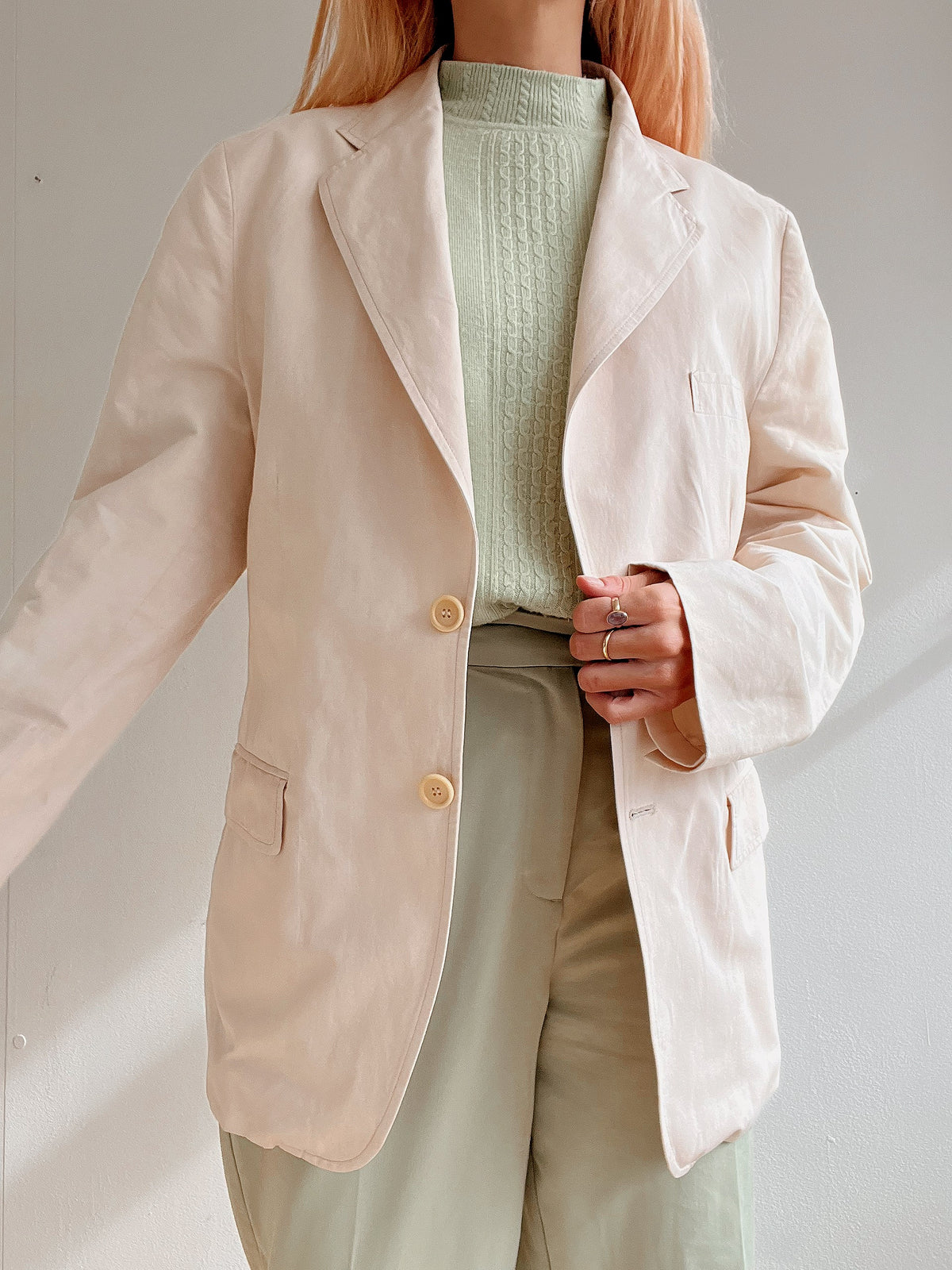 Veste blazer vintage rose très clair M