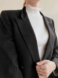 Veste blazer vintage noire lignée M