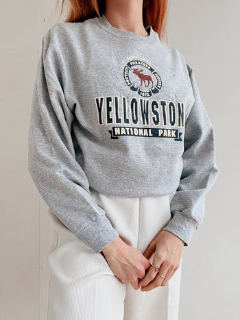 Pull vintage américain gris M