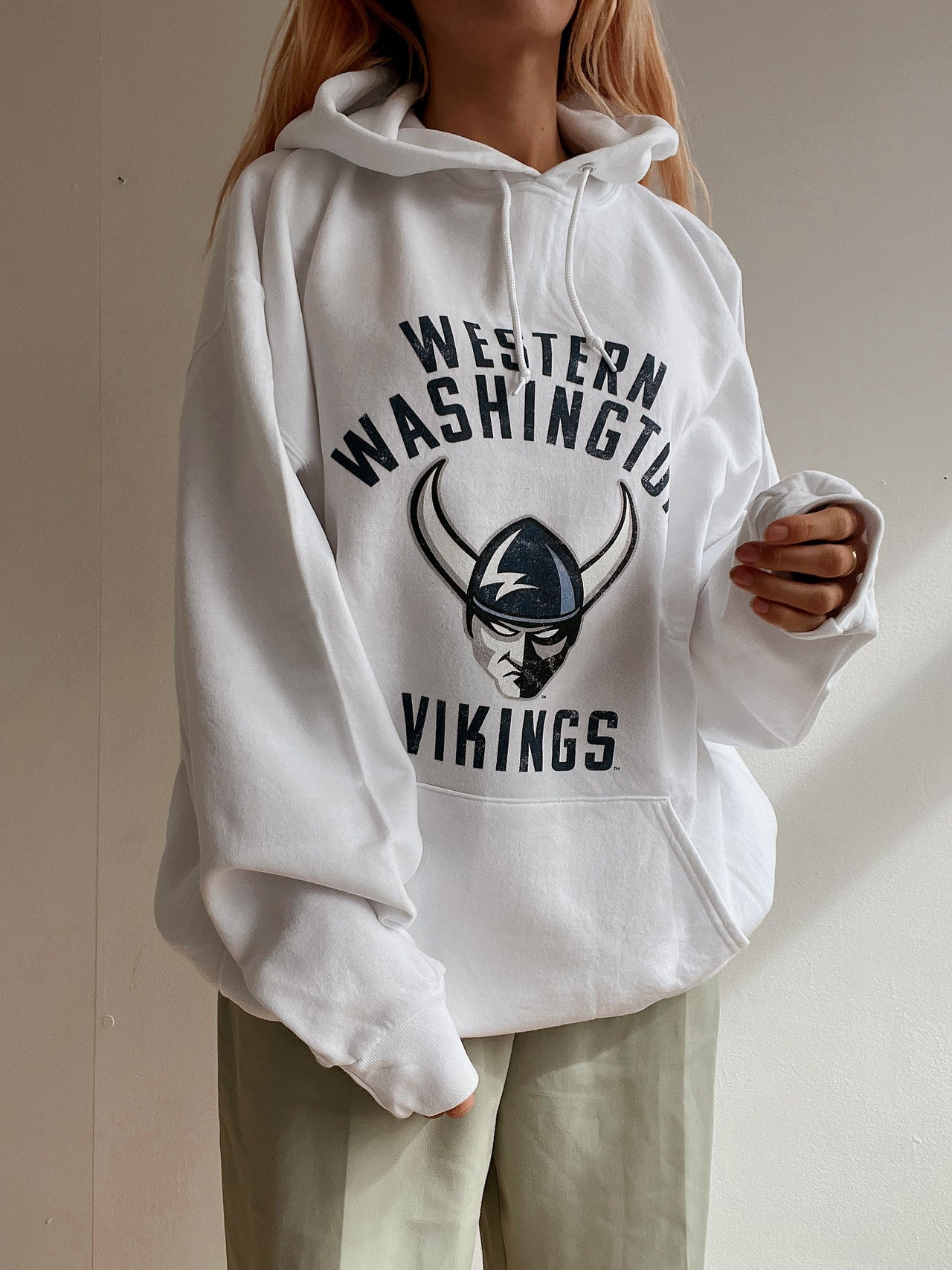 Pull vintage américain blanc Washington  XXL