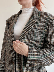Veste blazer vintage en laine brune/khaki  XL