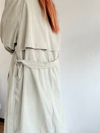 Trench coat vintage beige tout doux M oversized