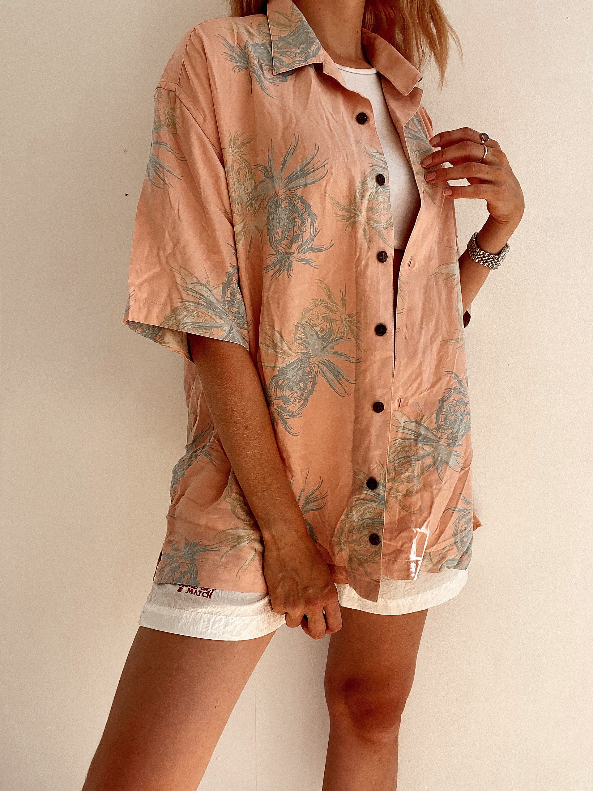 Chemise hawaïenne Vintage 80/90s saumon
