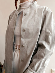 Trench coat vintage gris en daim S/M