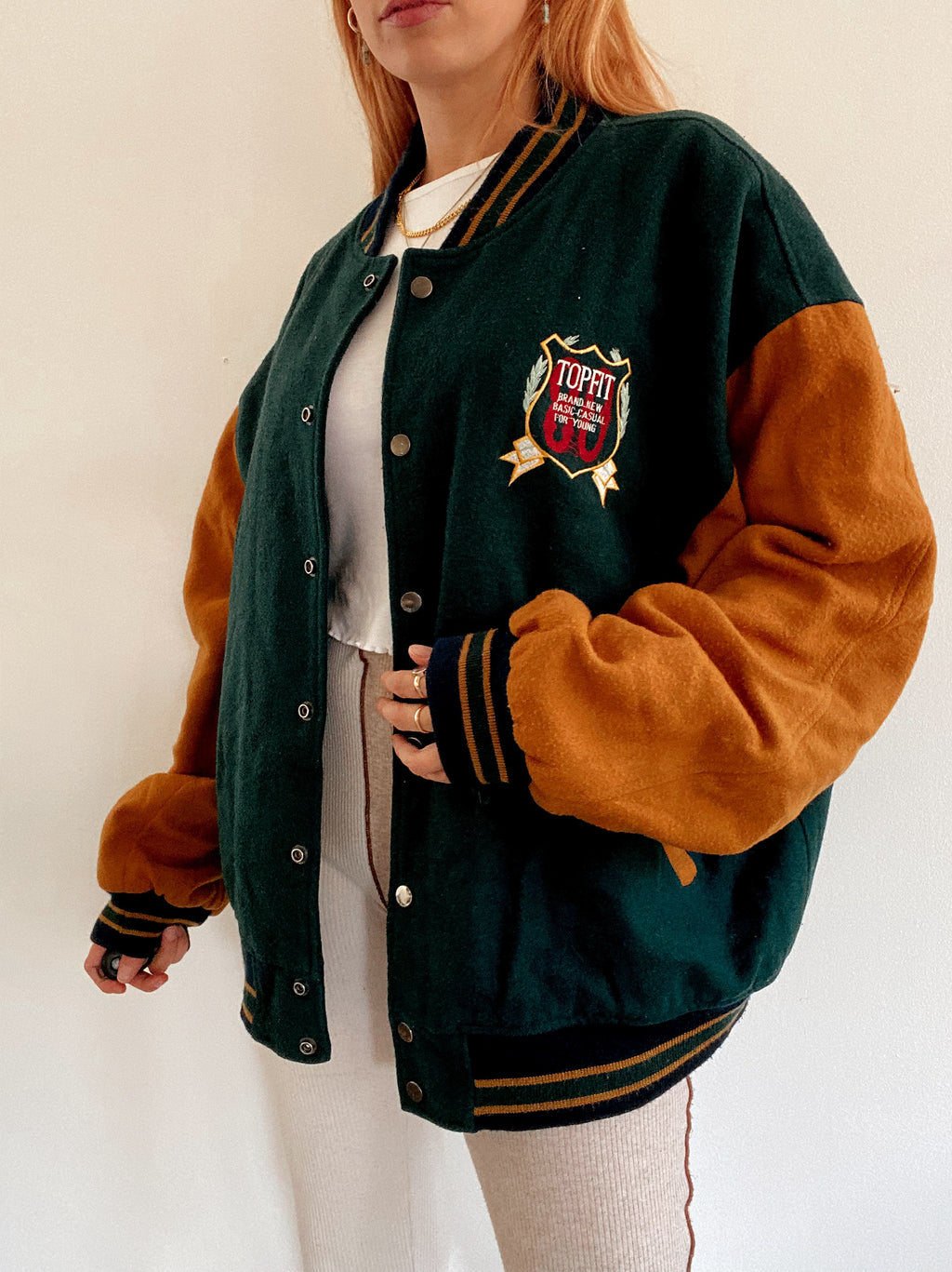 Vintage braune Wollbomberjacke XL 