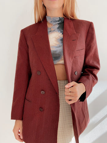 Veste Blazer vintage bordeaux L