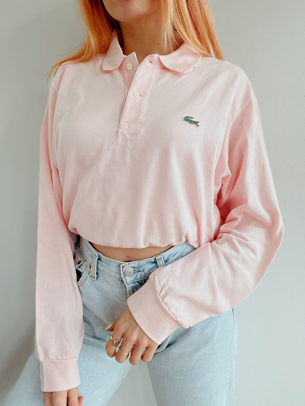 Polo Lacoste rose pâle S