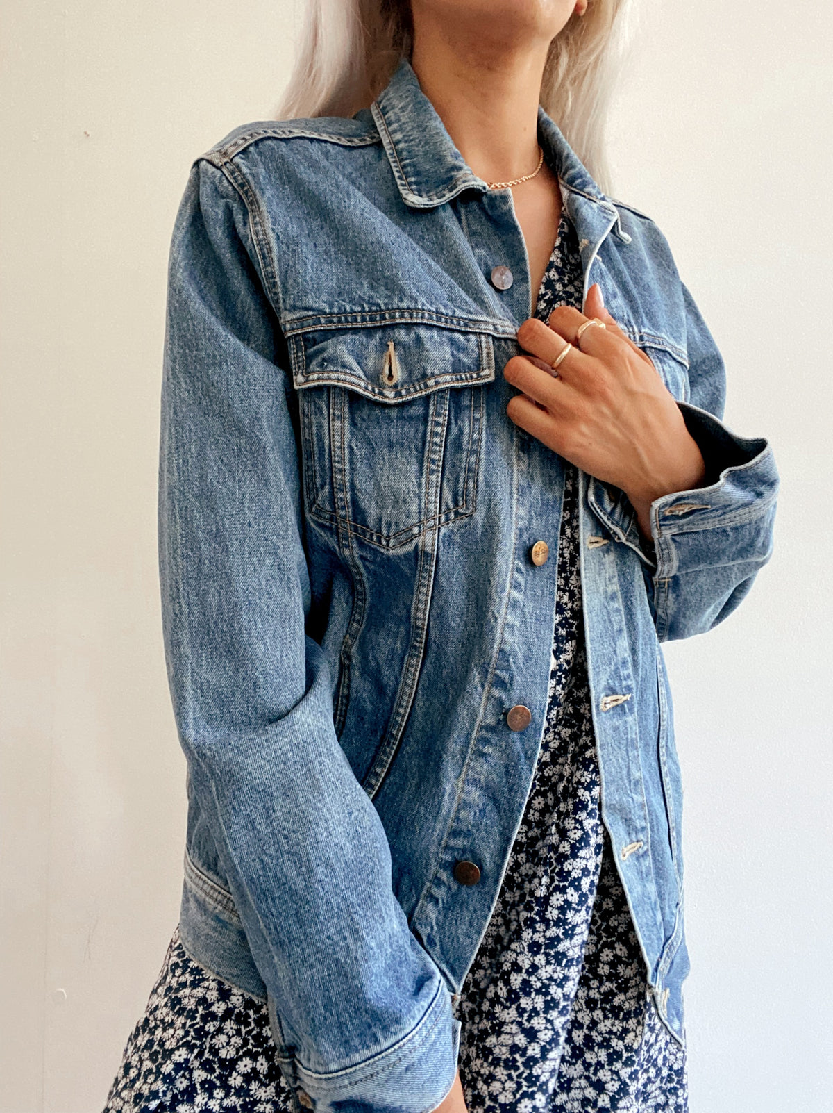 Blaue Vintage-Jeansjacke M
