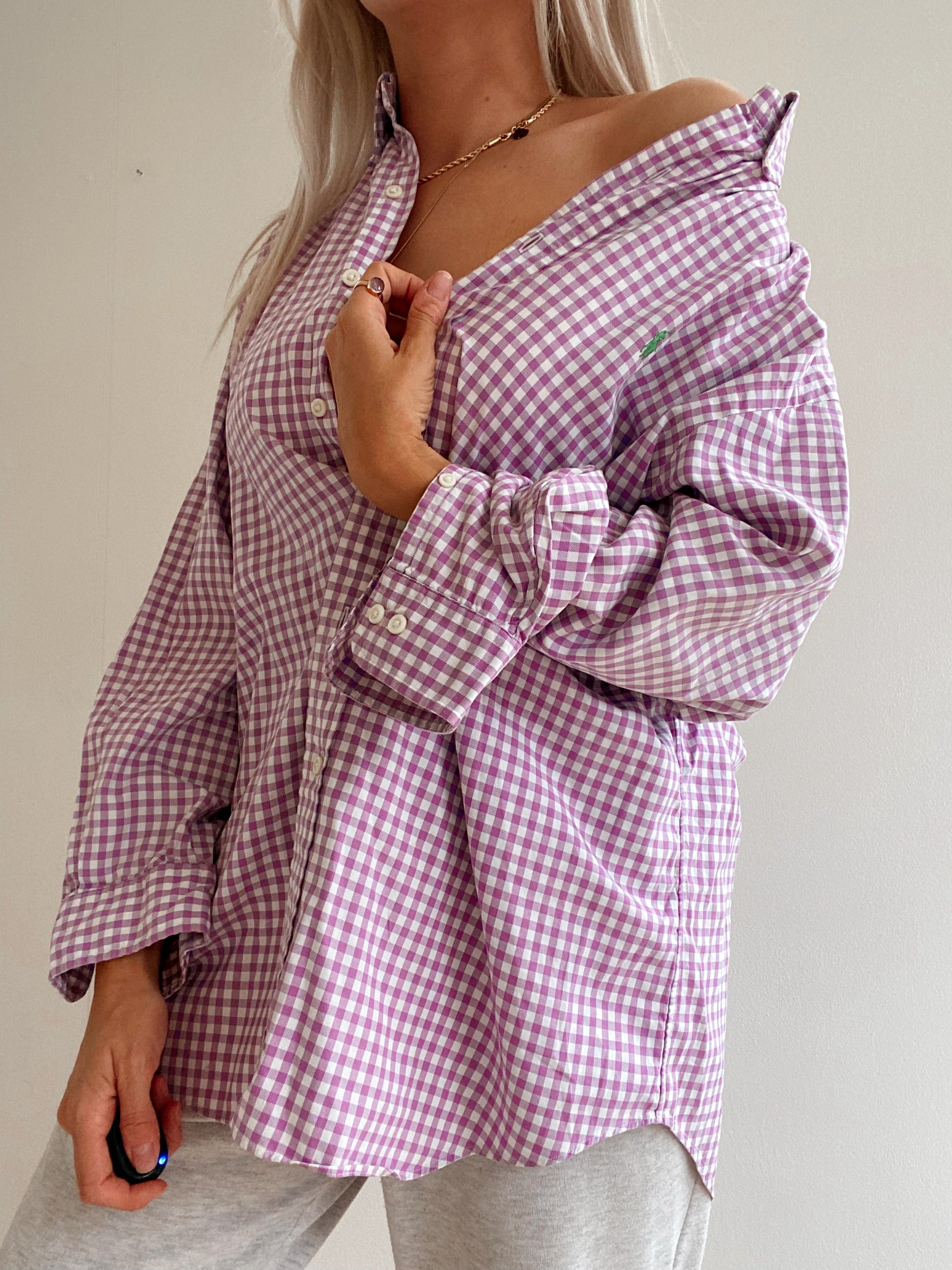 Chemise vintage Ralph Lauren  violette à carreaux XL