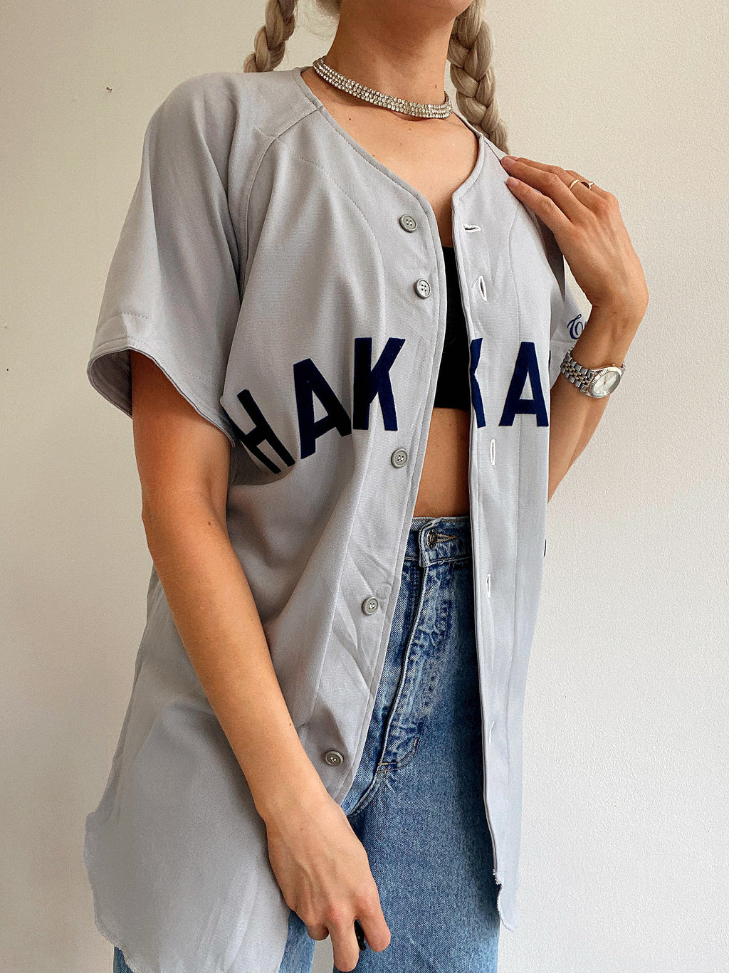 Graues Hakkata-Baseballtrikot