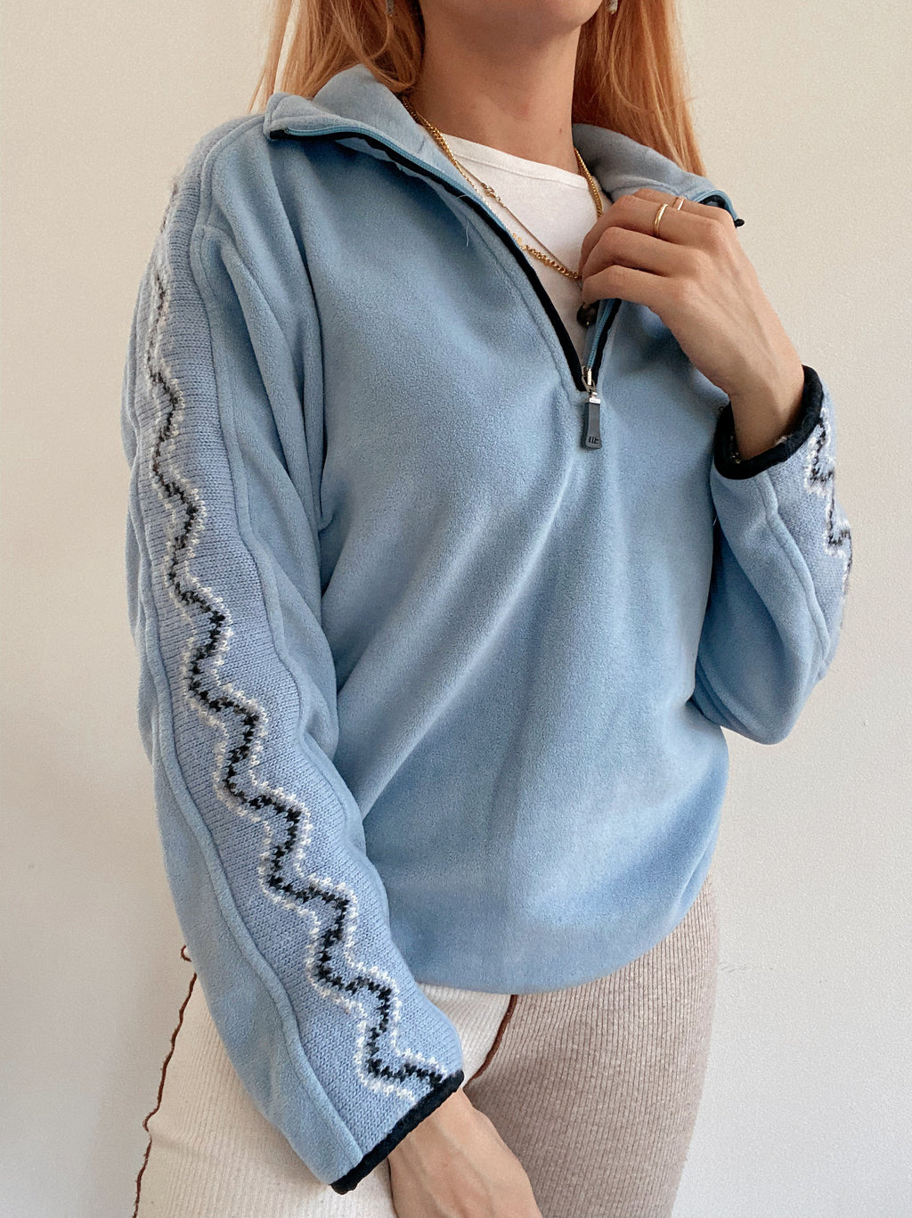 Hellblauer Vintage-Fleece S