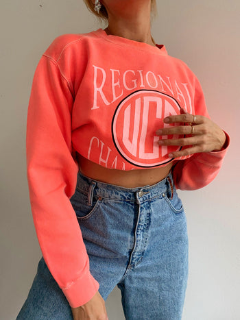 Pull vintage américain corail S