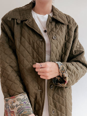 Veste vintage khaki matelassé M