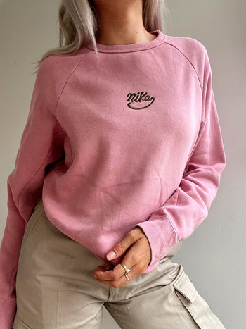 Pull vintage rose Nike brodé S