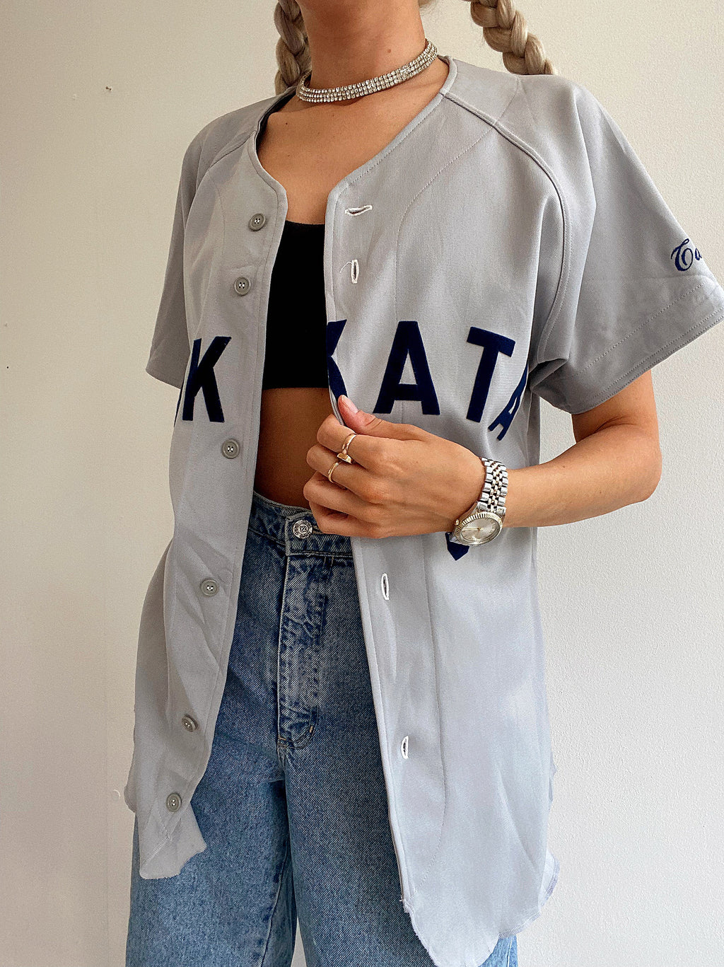 Graues Hakkata-Baseballtrikot