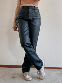 Schwarze Motorrad-Lederhose 38EUR
