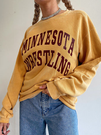 Pull vintage USA Jaune et Bordeaux Minnesota M