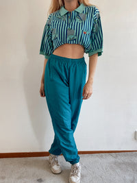 Pantalon de jogging vintage vert turquoise M