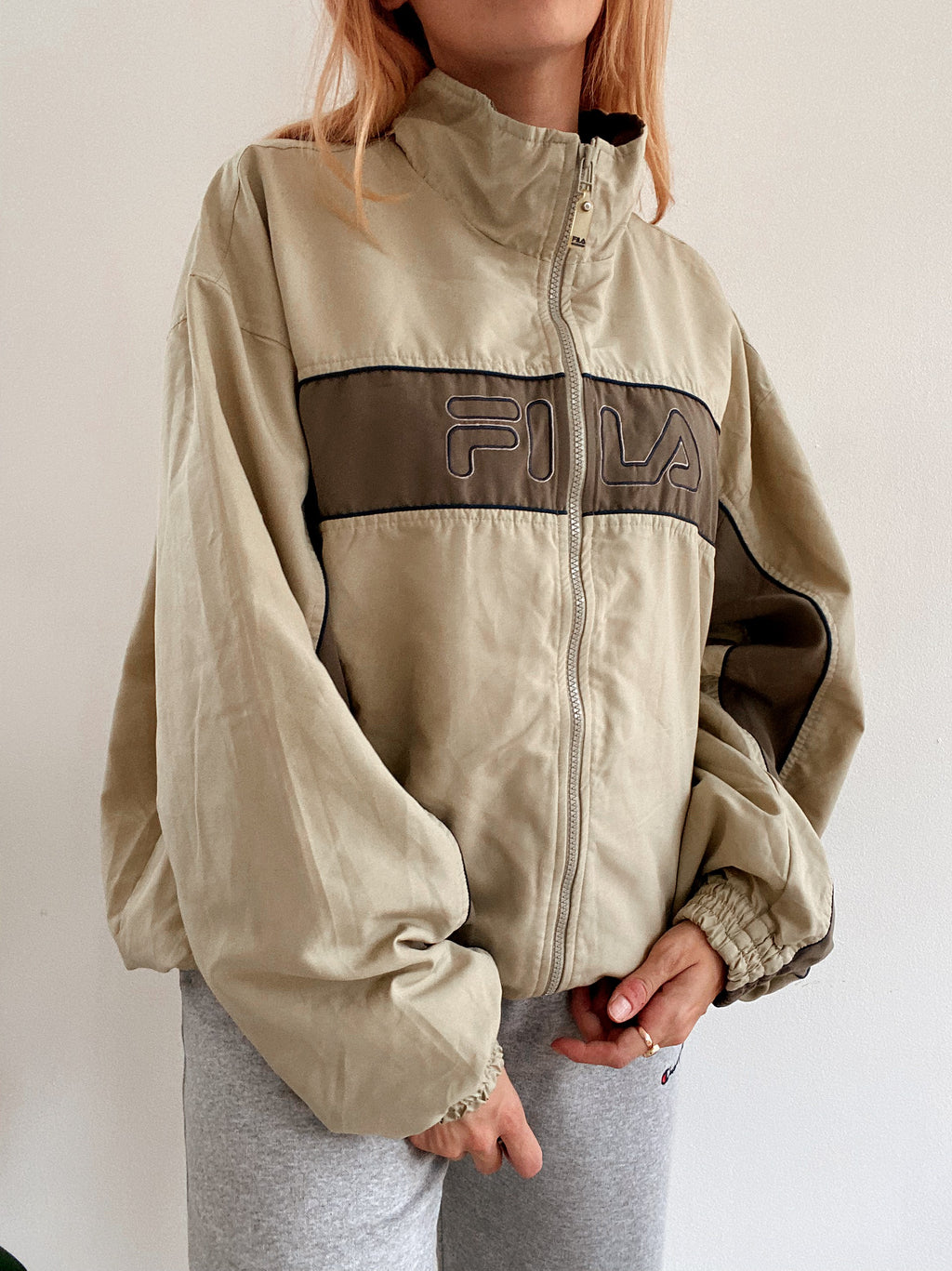 Veste de jogging vintage beige Fila XL