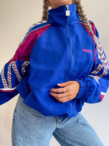 Veste de jogging vintage bleue oversized