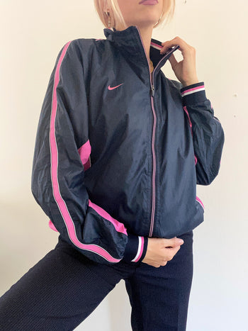 Veste jogging imperméable Nike bleue et rose L