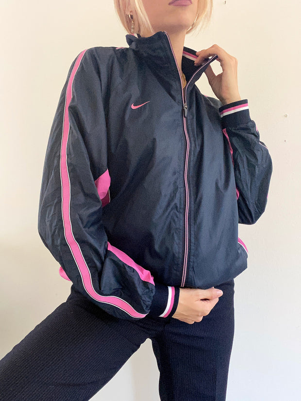 Nike blaue und rosa wasserdichte Joggingjacke L