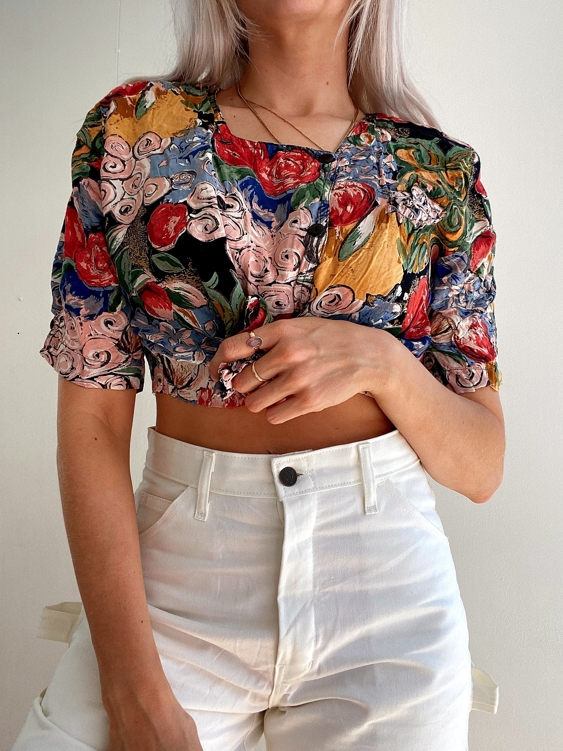 Chemise Vintage 80/90s à motifs (boutons de côté)