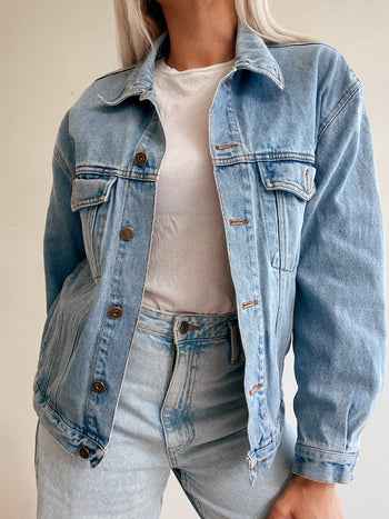 Veste en jeans vintage bleu clair  XXL