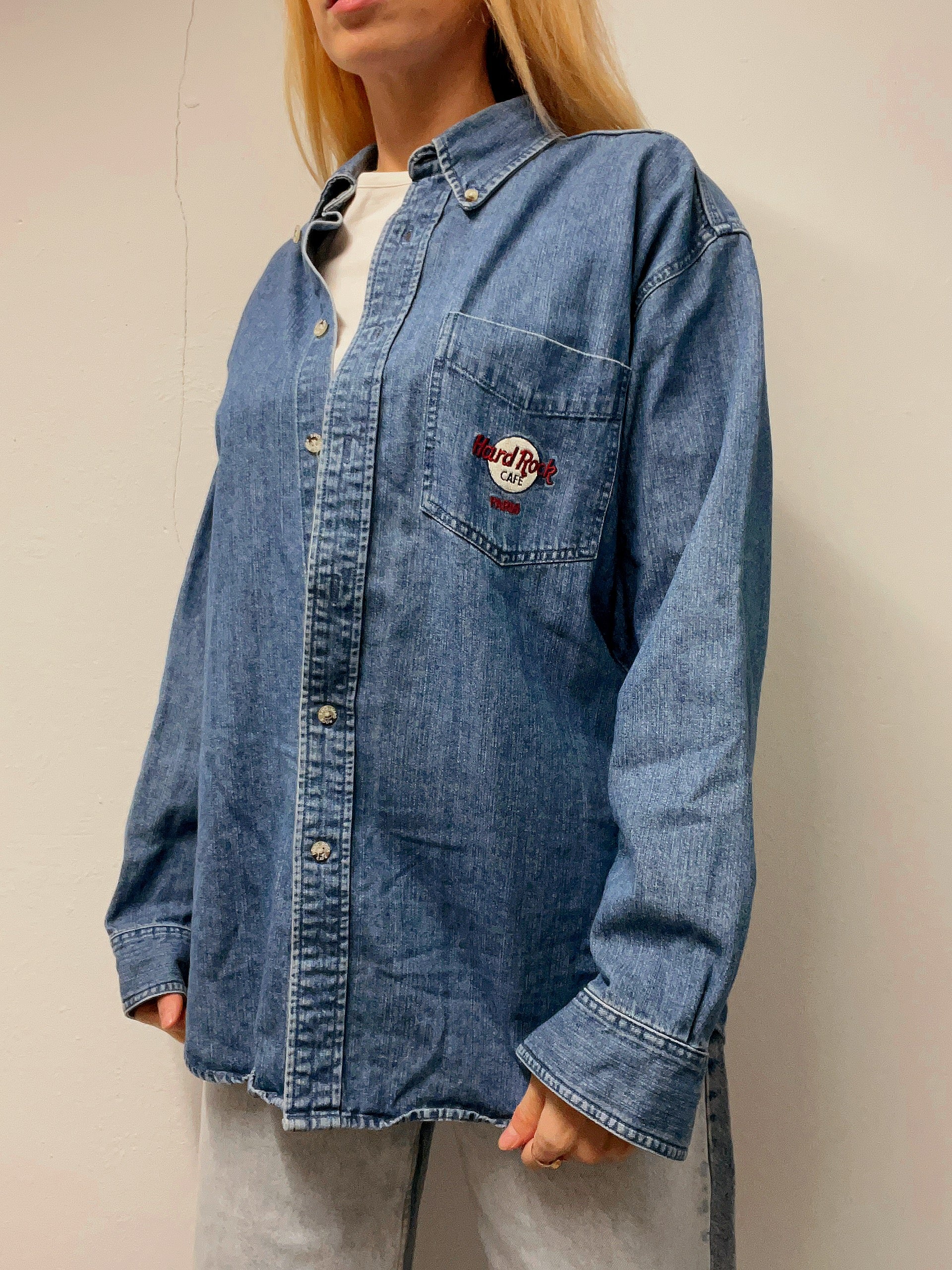 Chemise Vintage en jeans Hard Rock Cafe Paris M